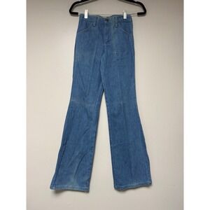 Vintage 70s Wrangler Student Jeans 26x32 Denim Flare Leg Star‎ Pocket Made USA